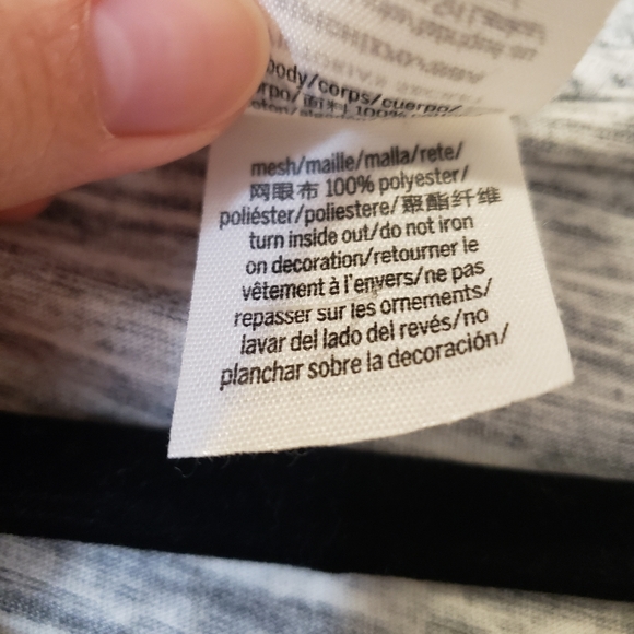 Grey long sleeve PINK brand top with black mesh detail in the middle - Picture 4 of 5